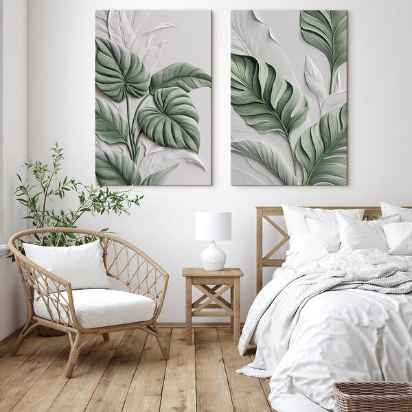 - Lush leaves in harmonious design