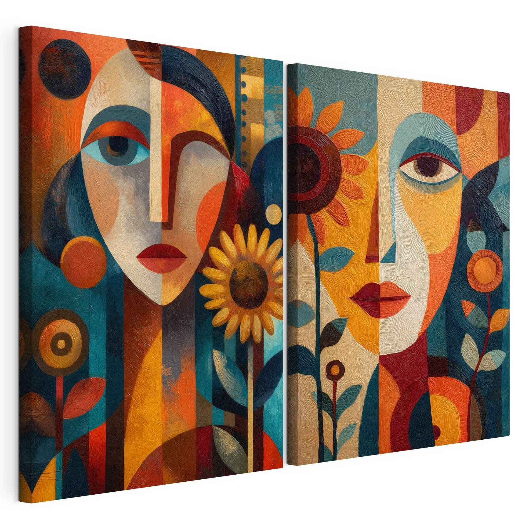 Collage of a painting of a woman and a woman