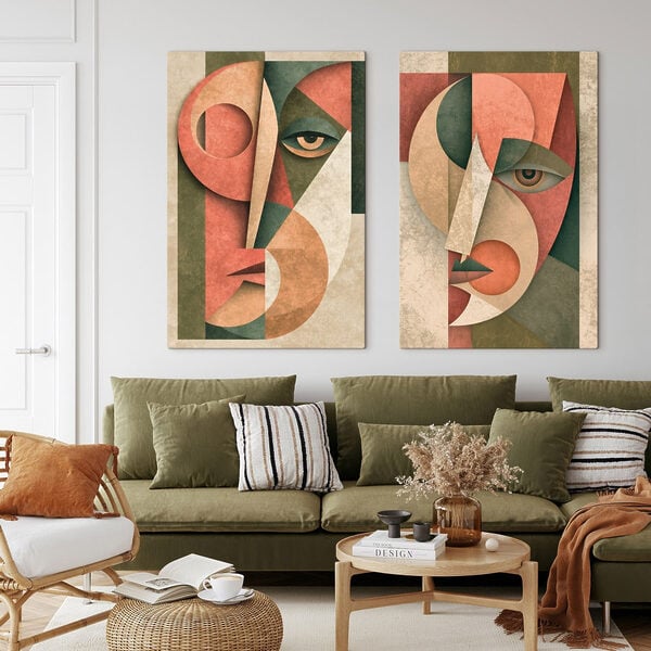 Couple of faces with different colors