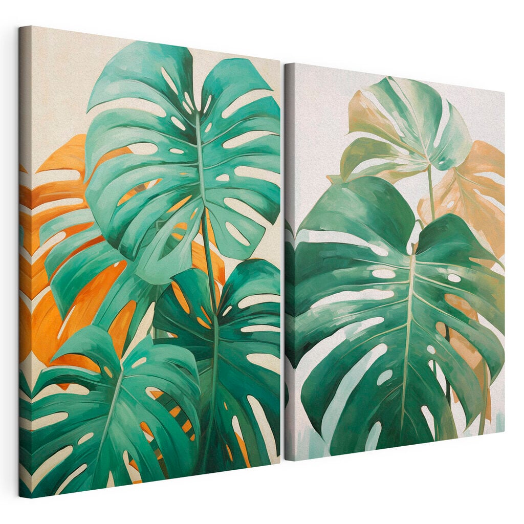 Lush green leaves in vibrant hues
