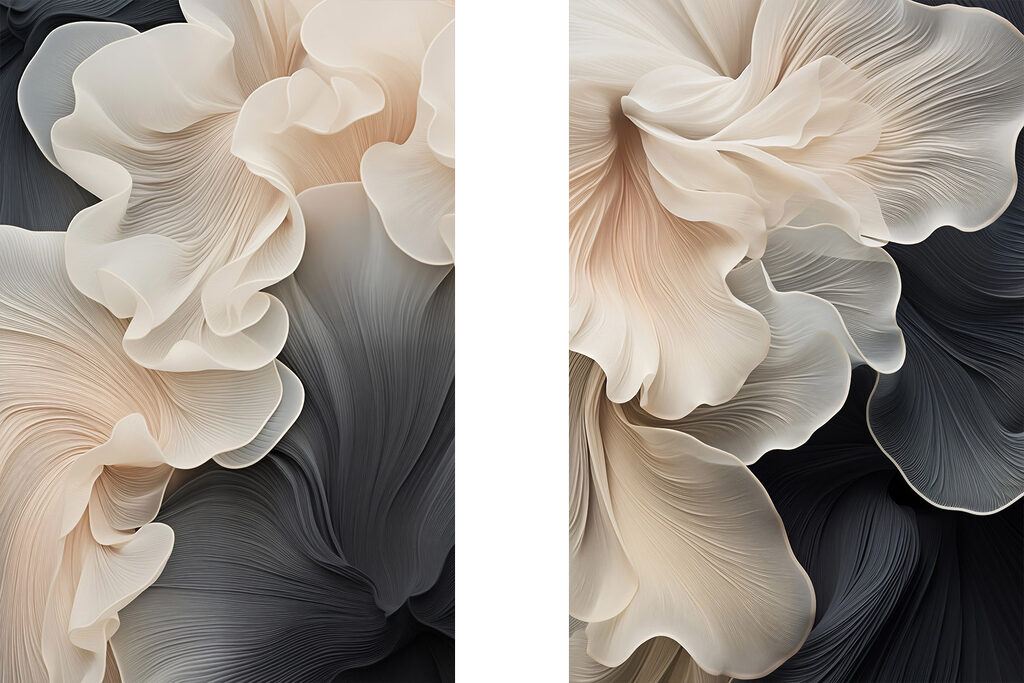 - Flowing lines in soft hues