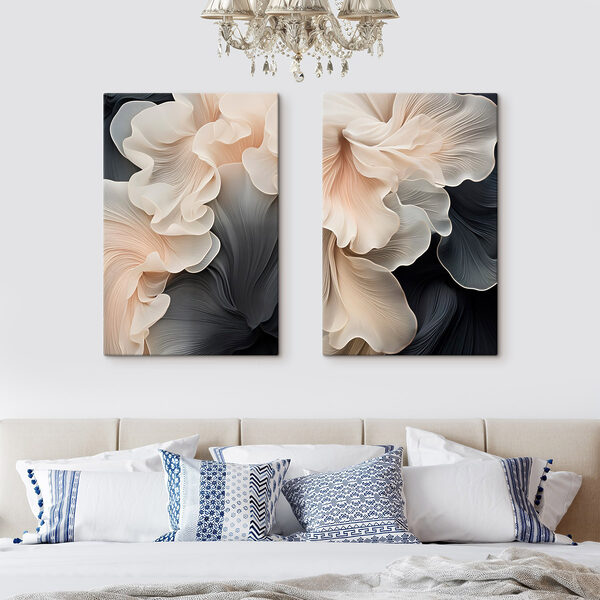 - Flowing lines in soft hues