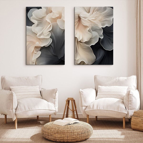 - Flowing lines in soft hues