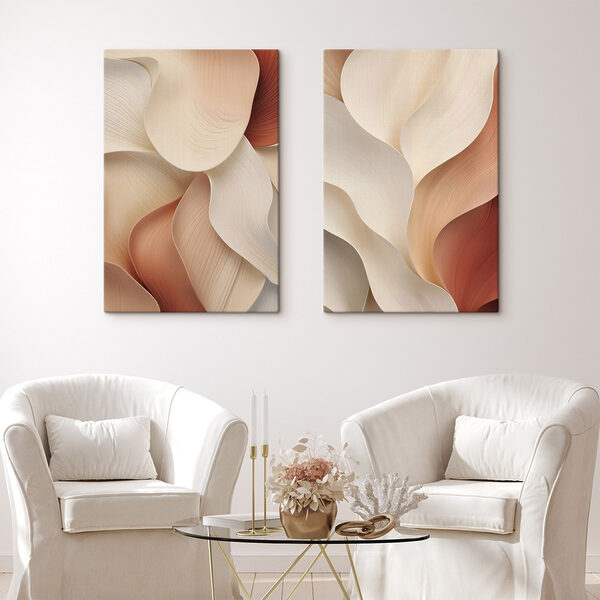 Flowing shapes in soft color palette