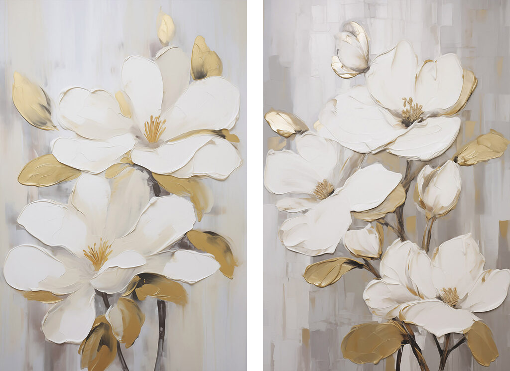 Painting of white flowers