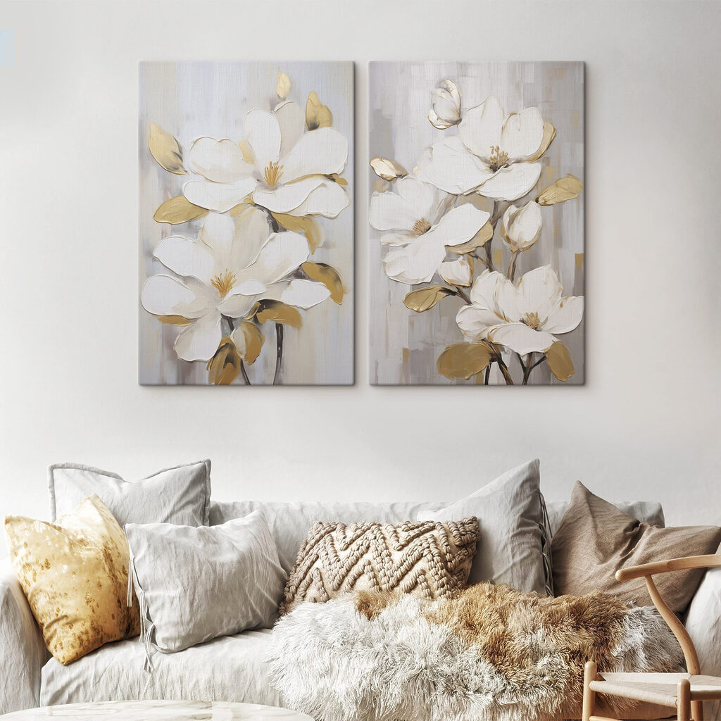 Painting of white flowers