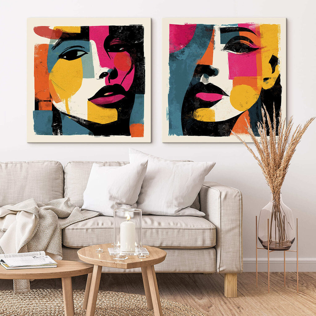 Couple of posters of women's faces