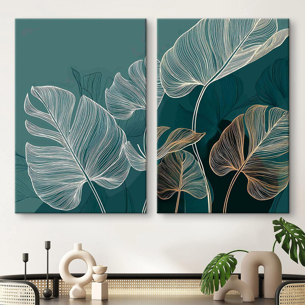Delicate leaves in soft colors
