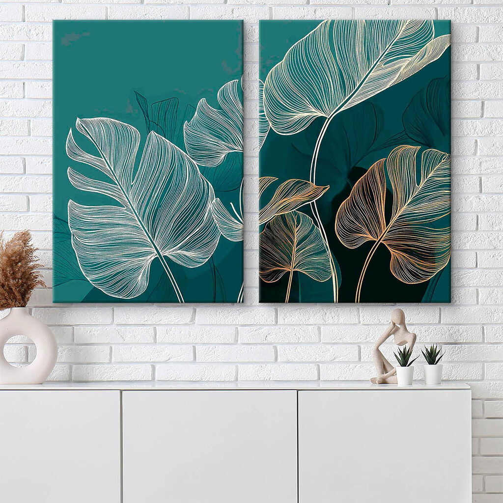 Delicate leaves in soft colors