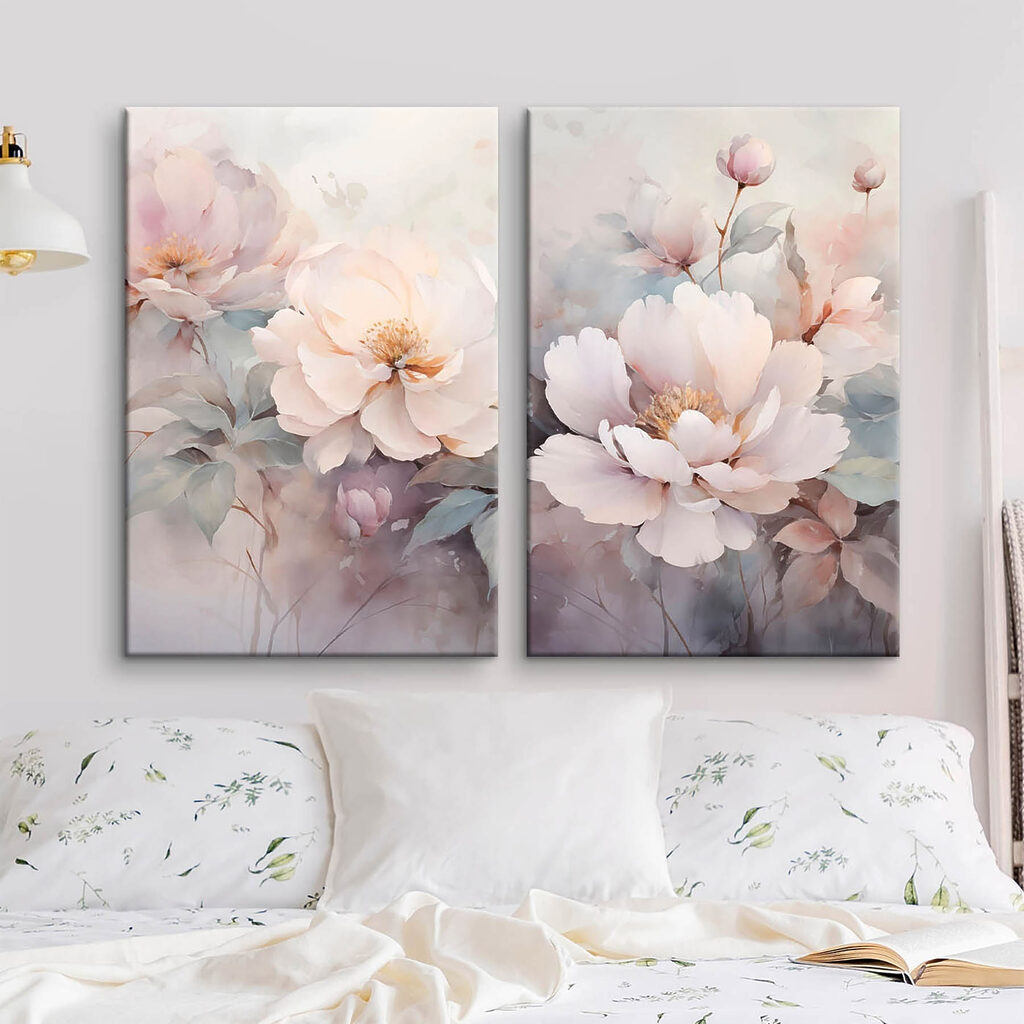 Delicate blooms in soft pastels