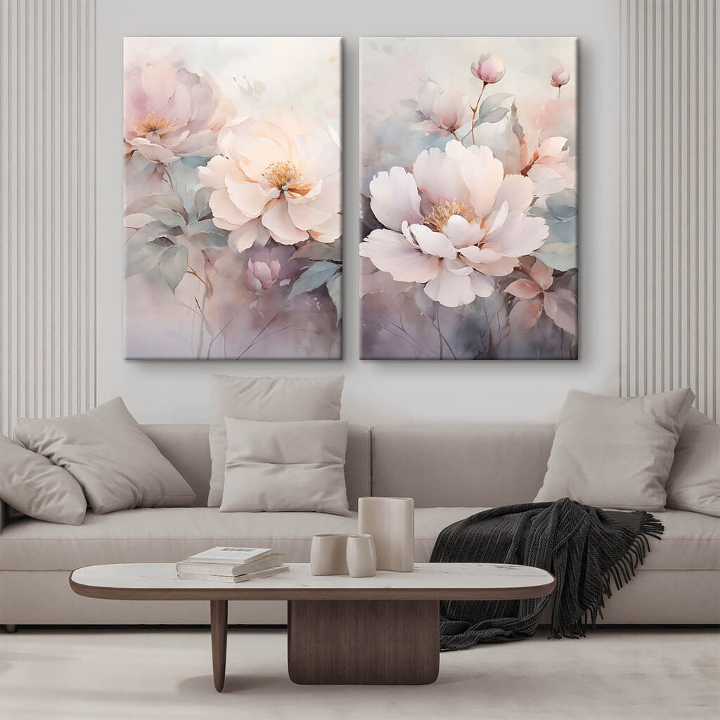 Delicate blooms in soft pastels