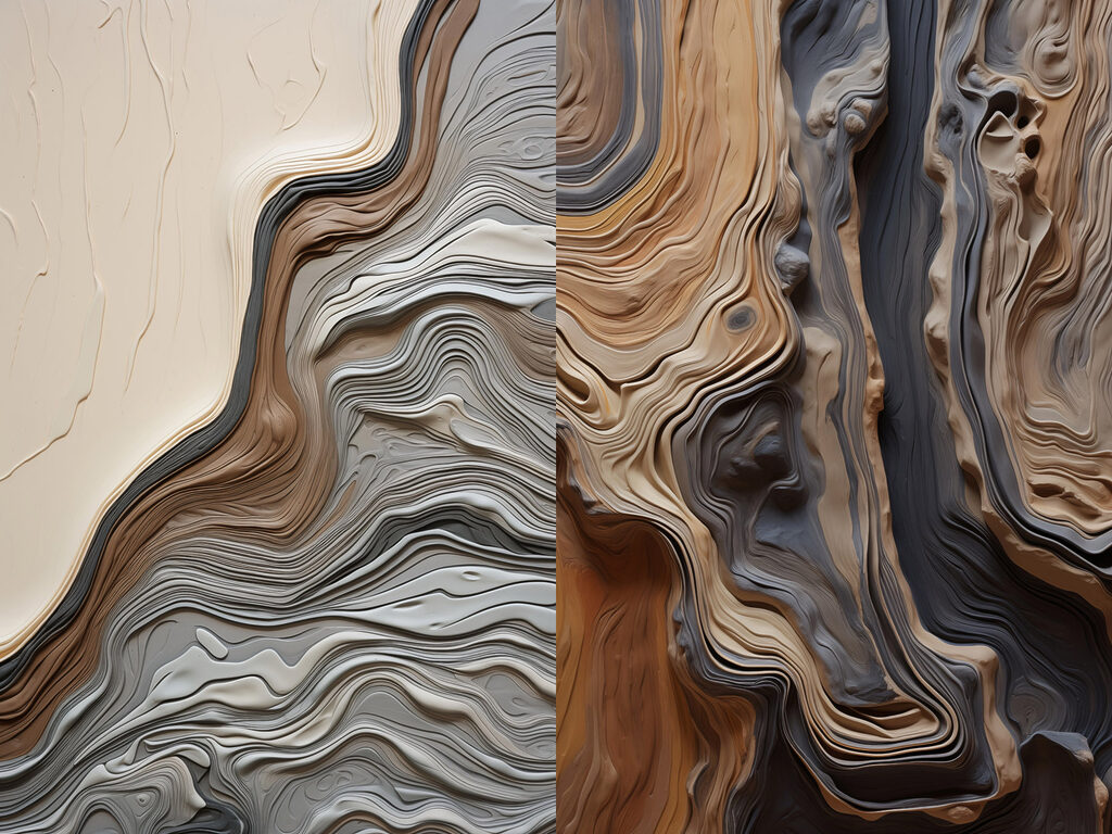 - Flowing lines in harmonious colors
