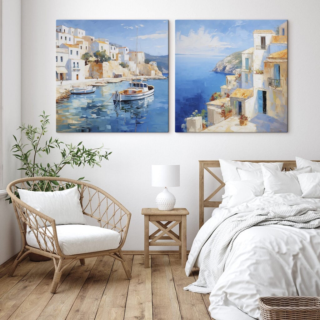 Painting of a boat in the water