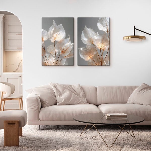 Delicate leaves capturing soft light