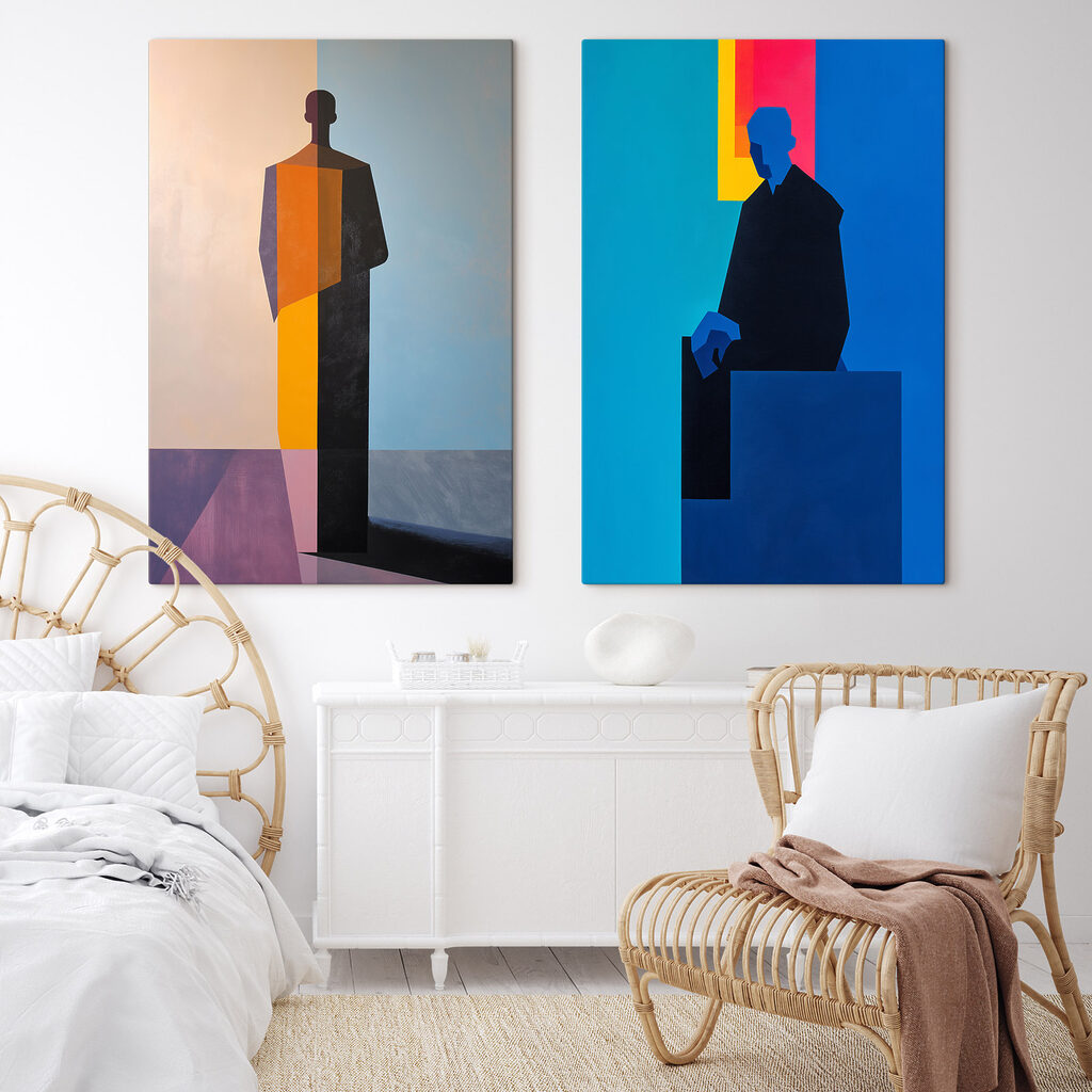 Painting of a man and a man
