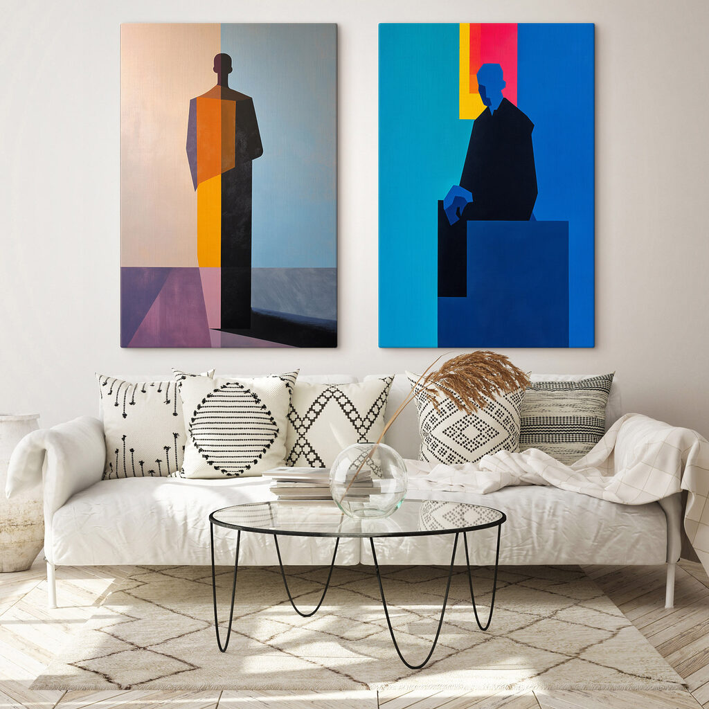 Painting of a man and a man