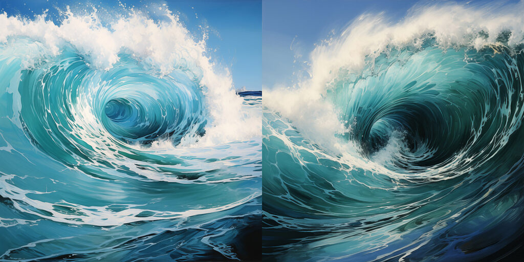 Collage of a wave
