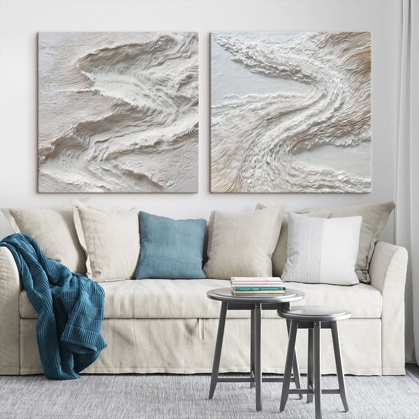 White and grey surface with wavy lines