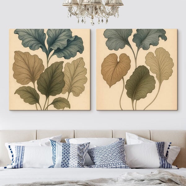 Delicate leaves in soft hues