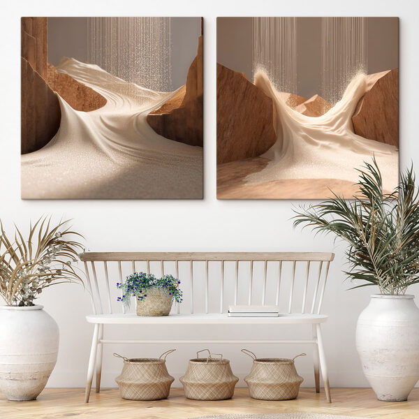Sand flowing from a cliff