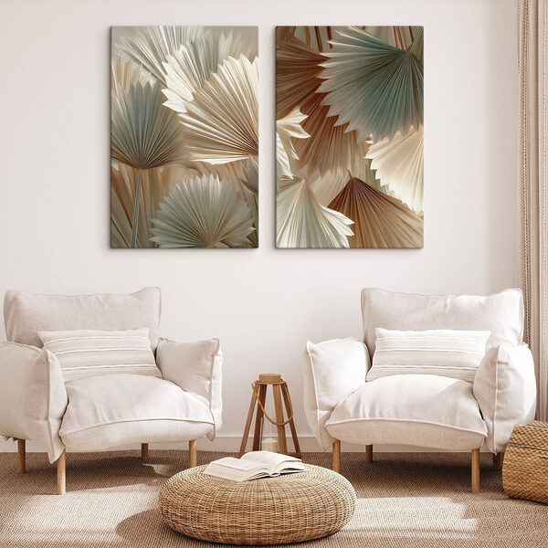 Collage of fan shaped leaves