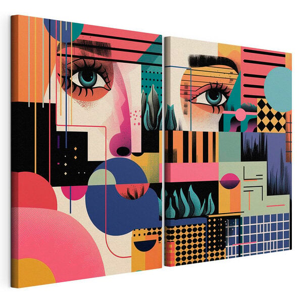 Colorful art of a woman's face
