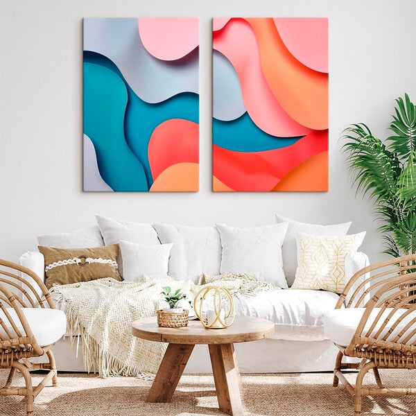 Collage of different colored shapes