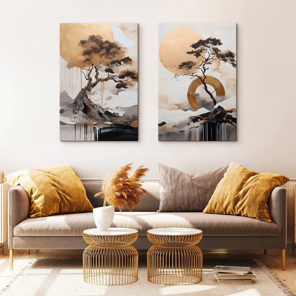 Painting of a tree and a circle