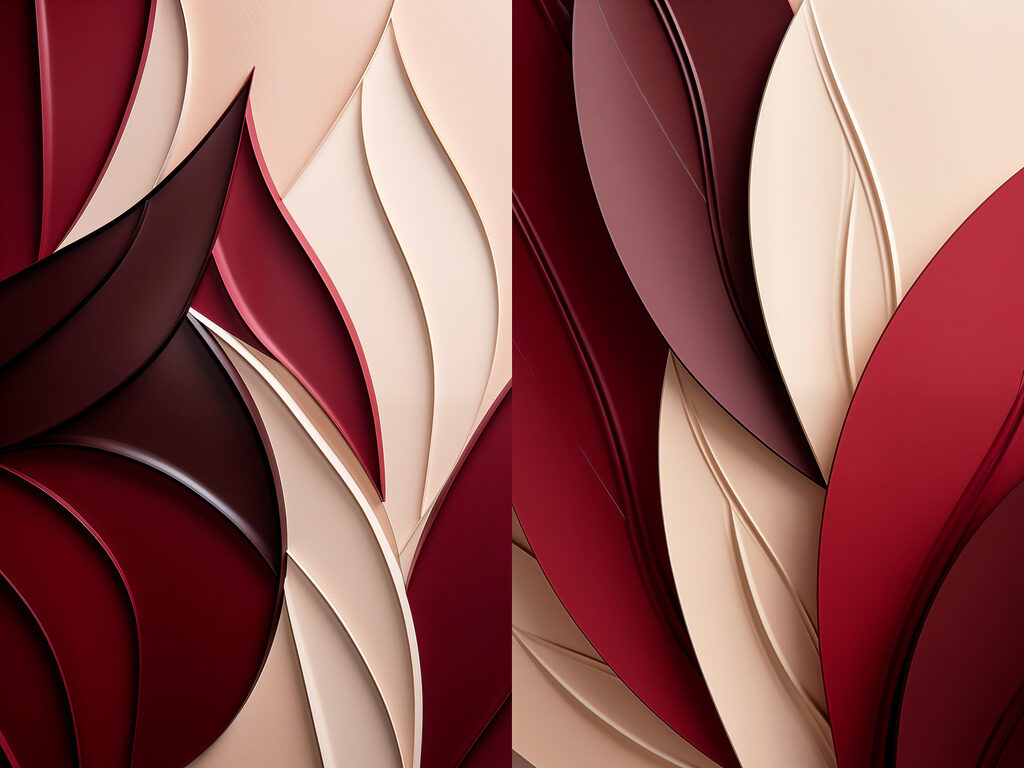 - Soft curves in warm hues