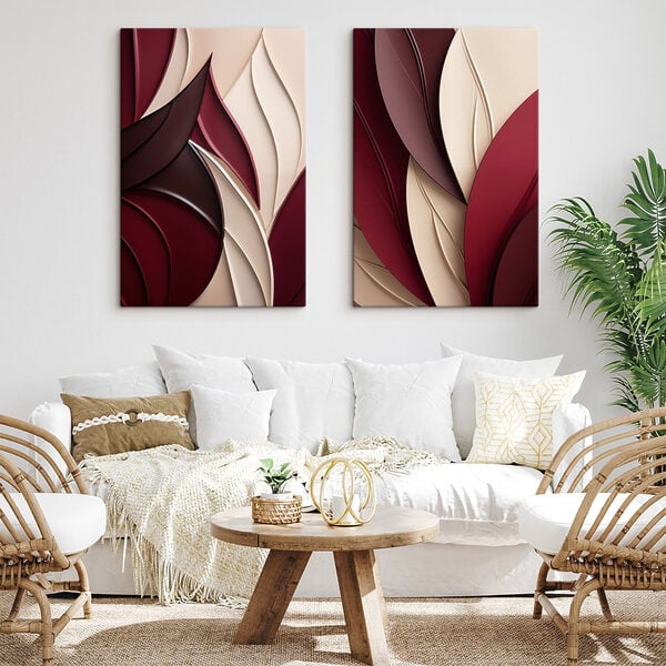 - Soft curves in warm hues
