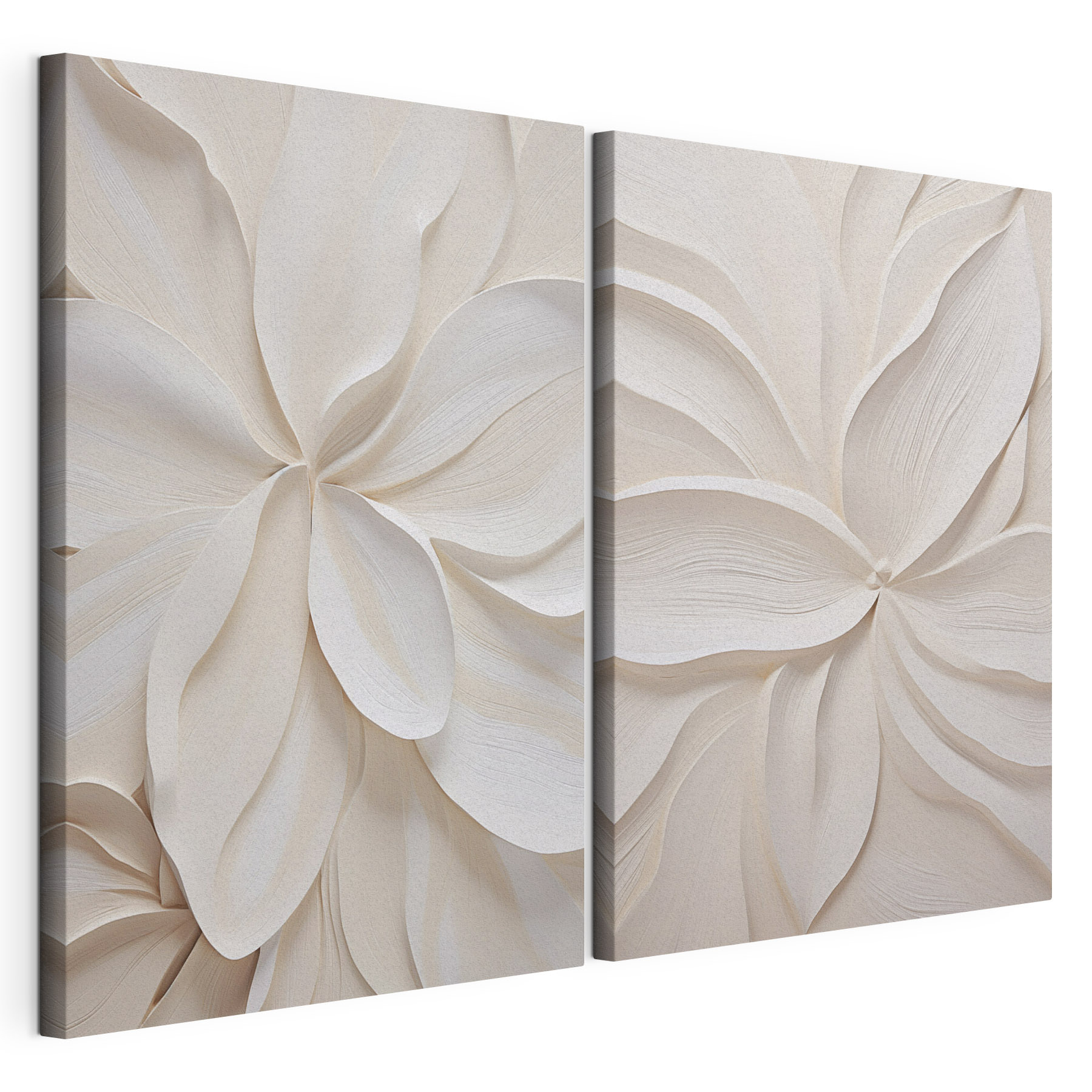 Collage of white paper flowers
