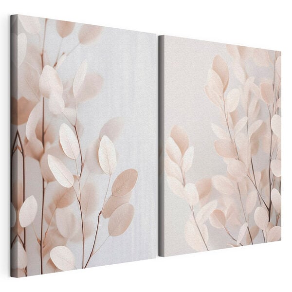 Delicate leaves in soft hues