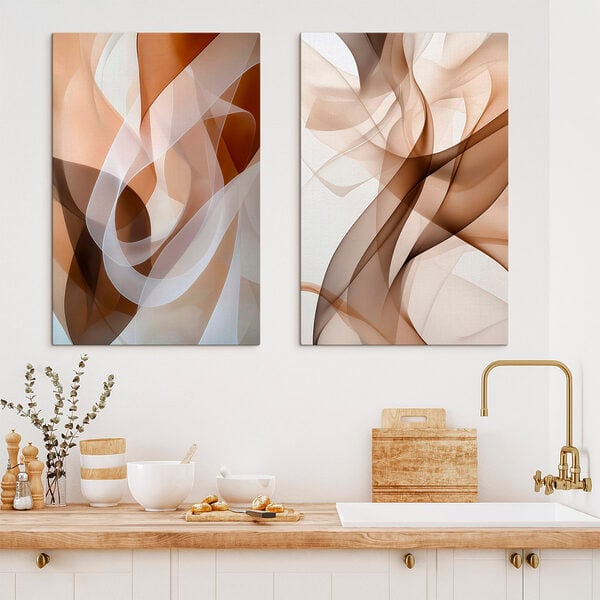 Fluid shapes in earthy tones
