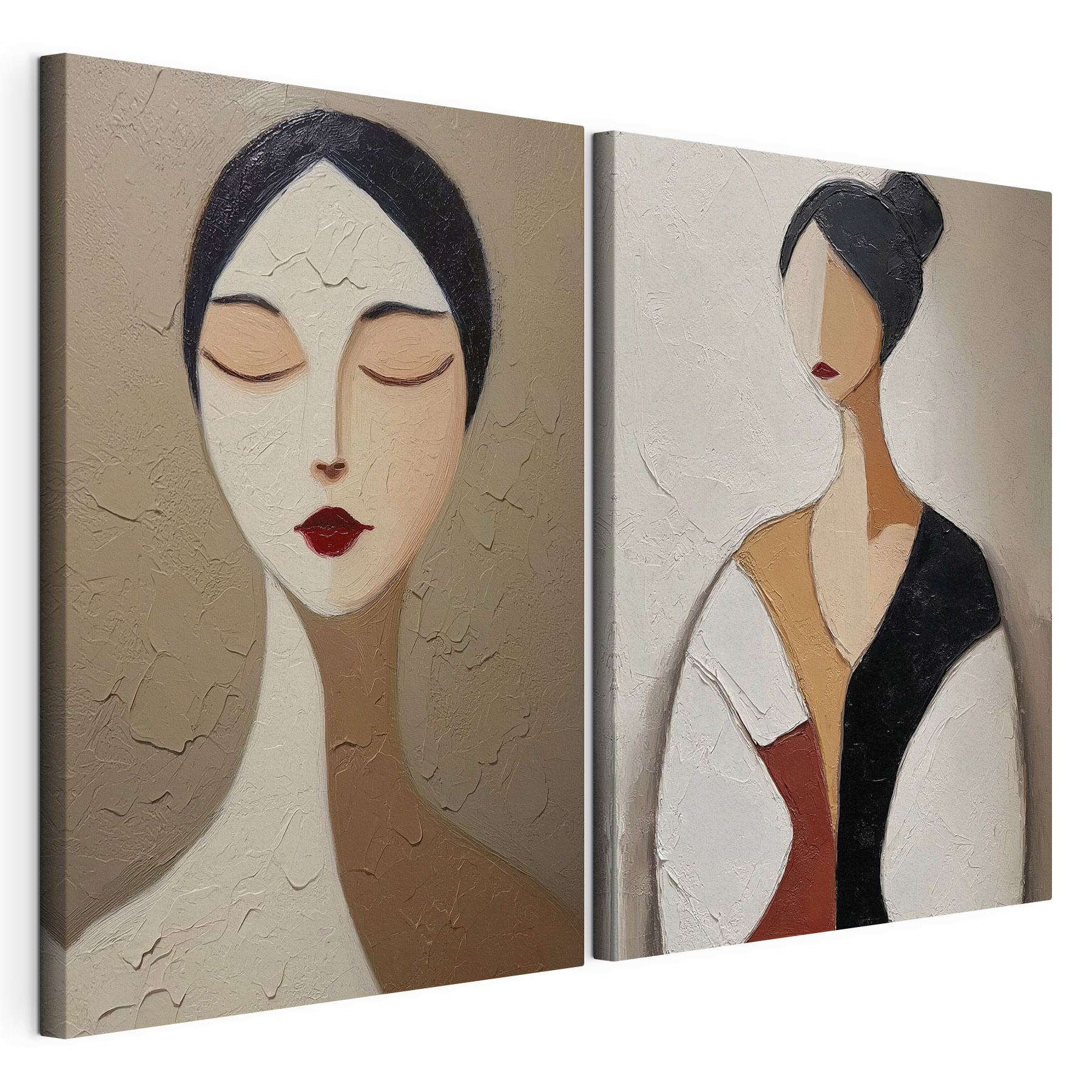 Collage of a painting of a woman