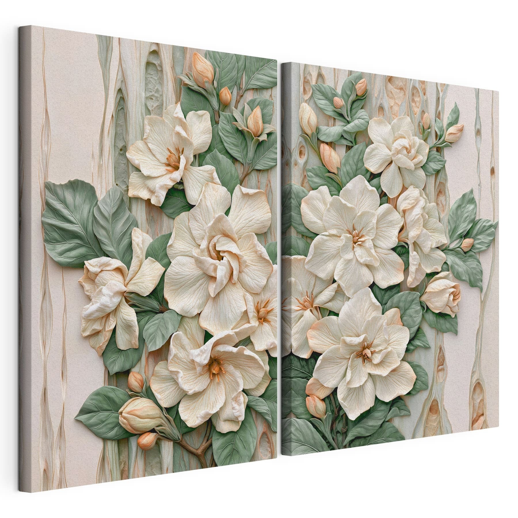 Collage of flowers and leaves