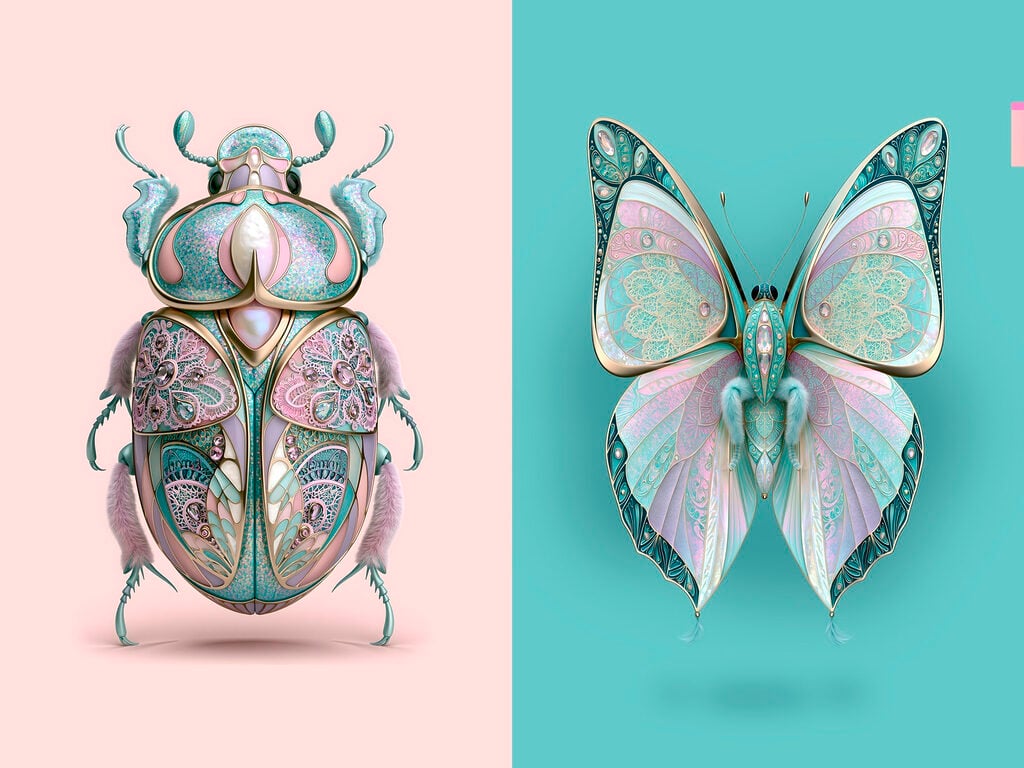Colorful Insects with Artistic Flair