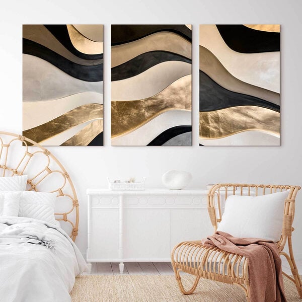 Collage of different colors of wavy patterns