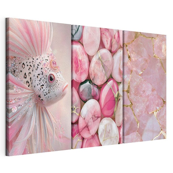 Collage of pink and white stones