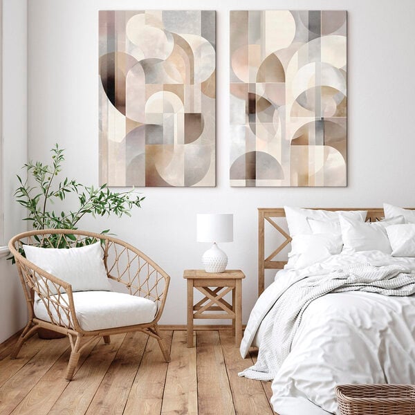 - Curves and shapes in soft tones