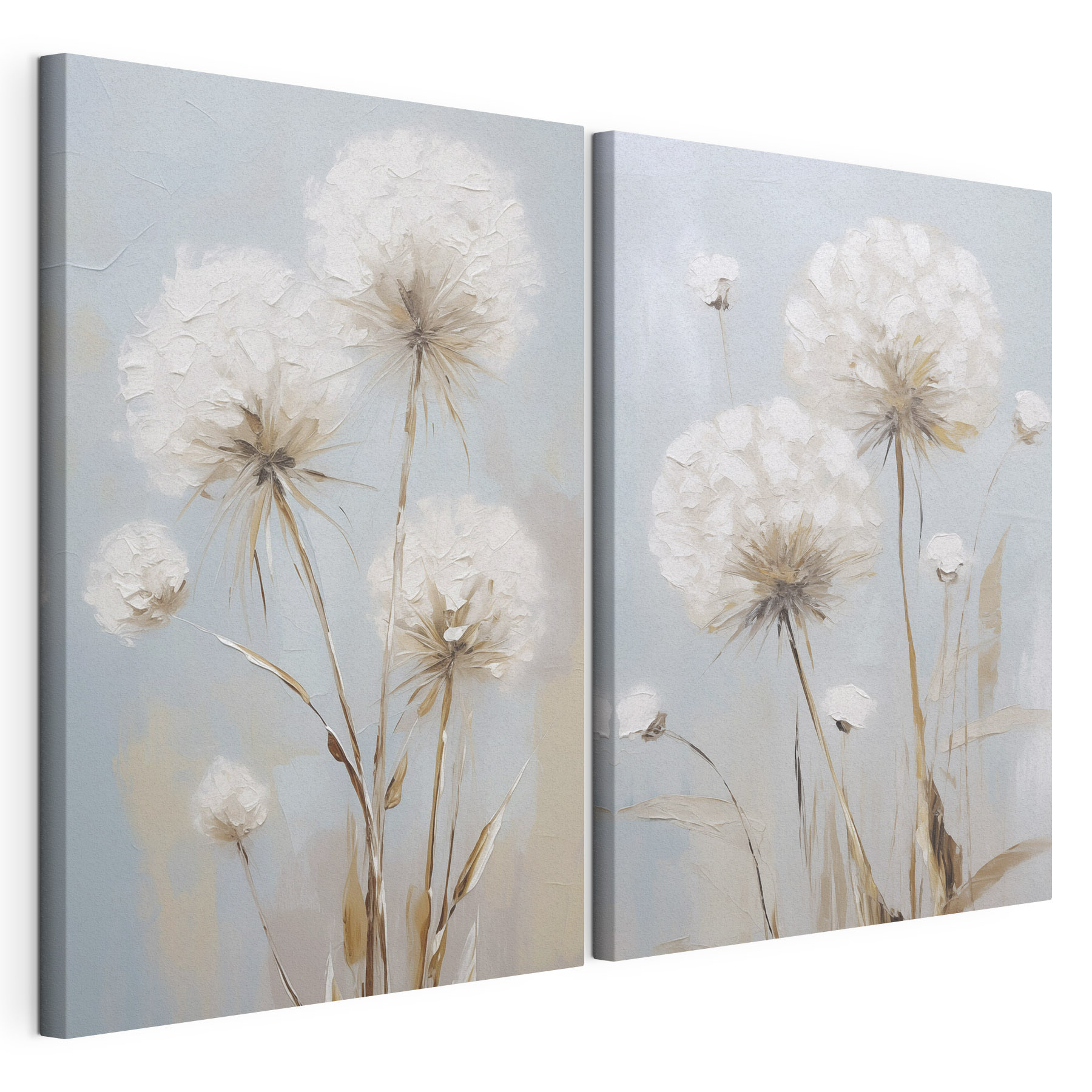 Painting of flowers on a blue background