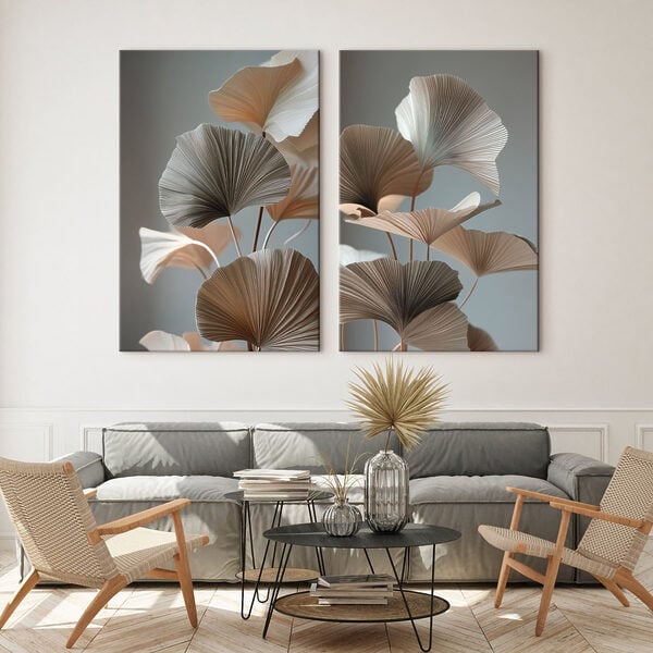 Elegant paper leaves in soft hues