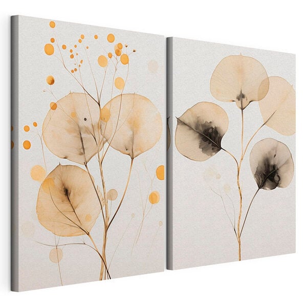 Delicate leaves in soft tones