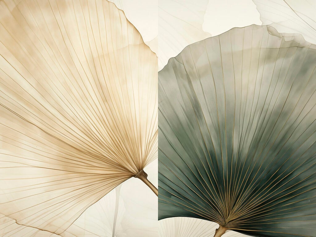 Delicate leaves in soft hues