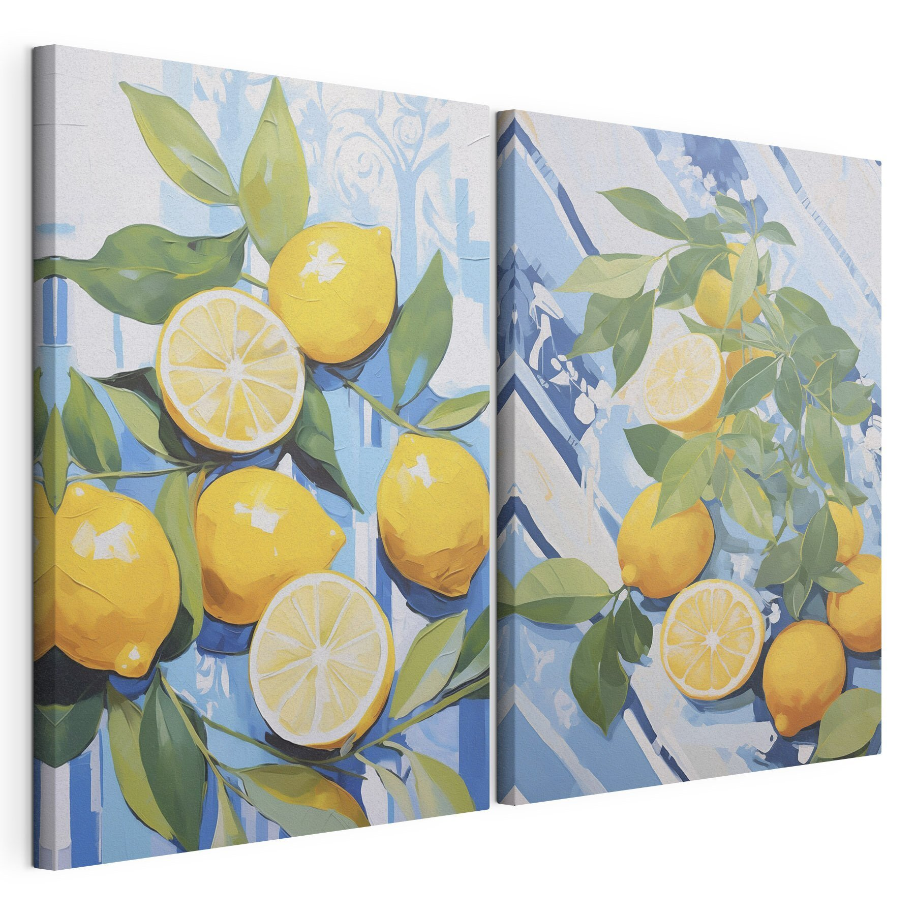 Painting of lemons and leaves