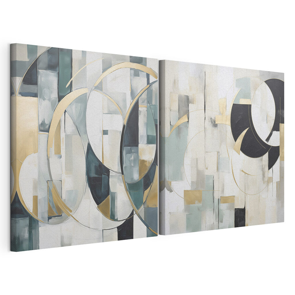 Two paintings of different colors