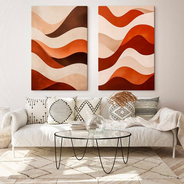 Couple of brown and white waves
