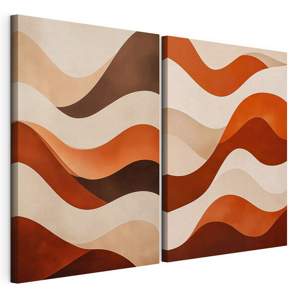Couple of brown and white waves