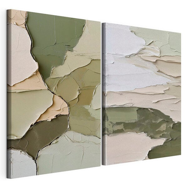 Calming hues in layered composition