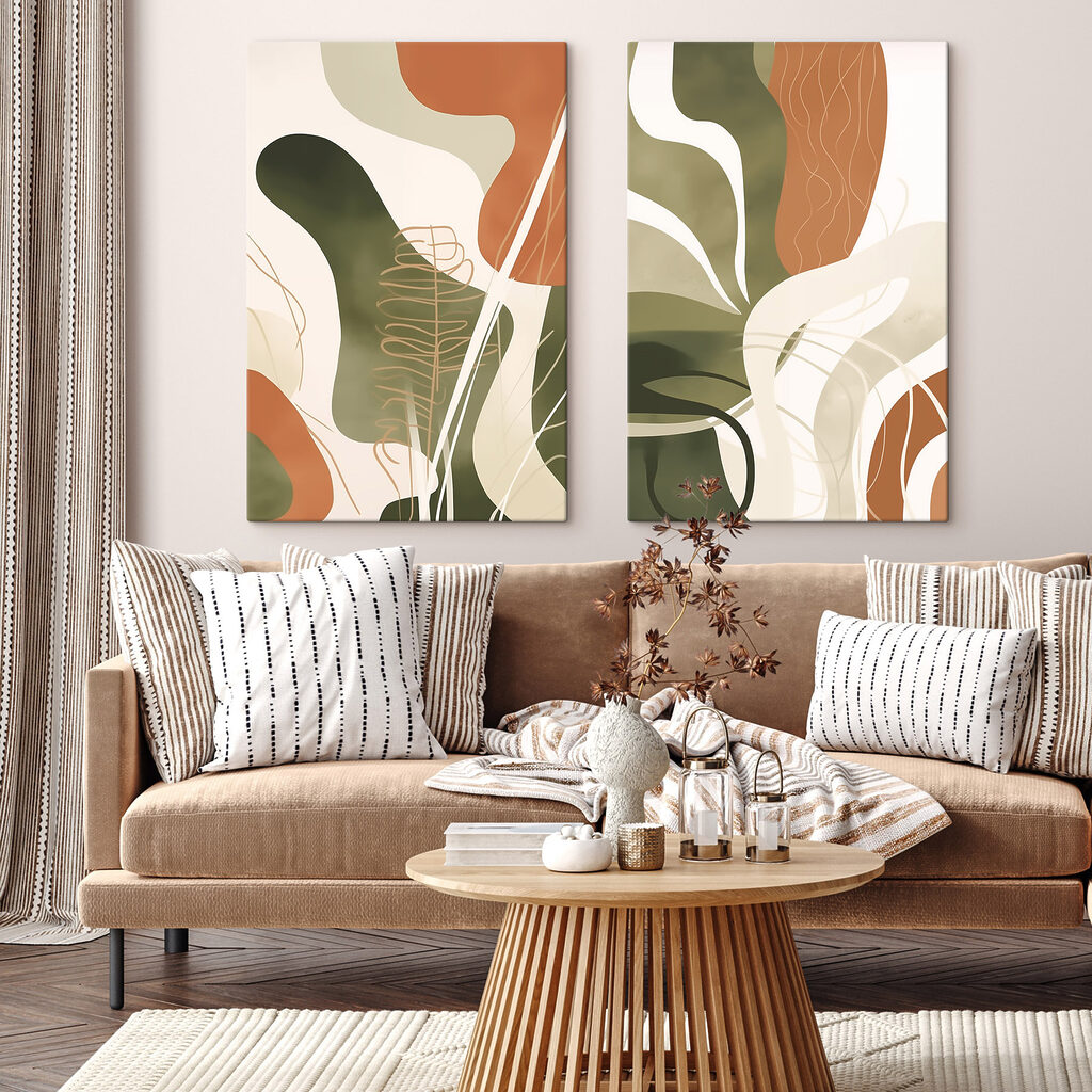 Organic shapes in earthy tones
