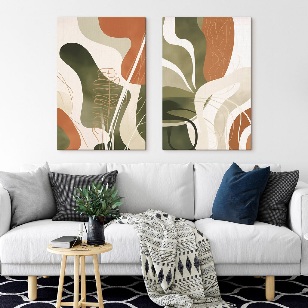 Organic shapes in earthy tones